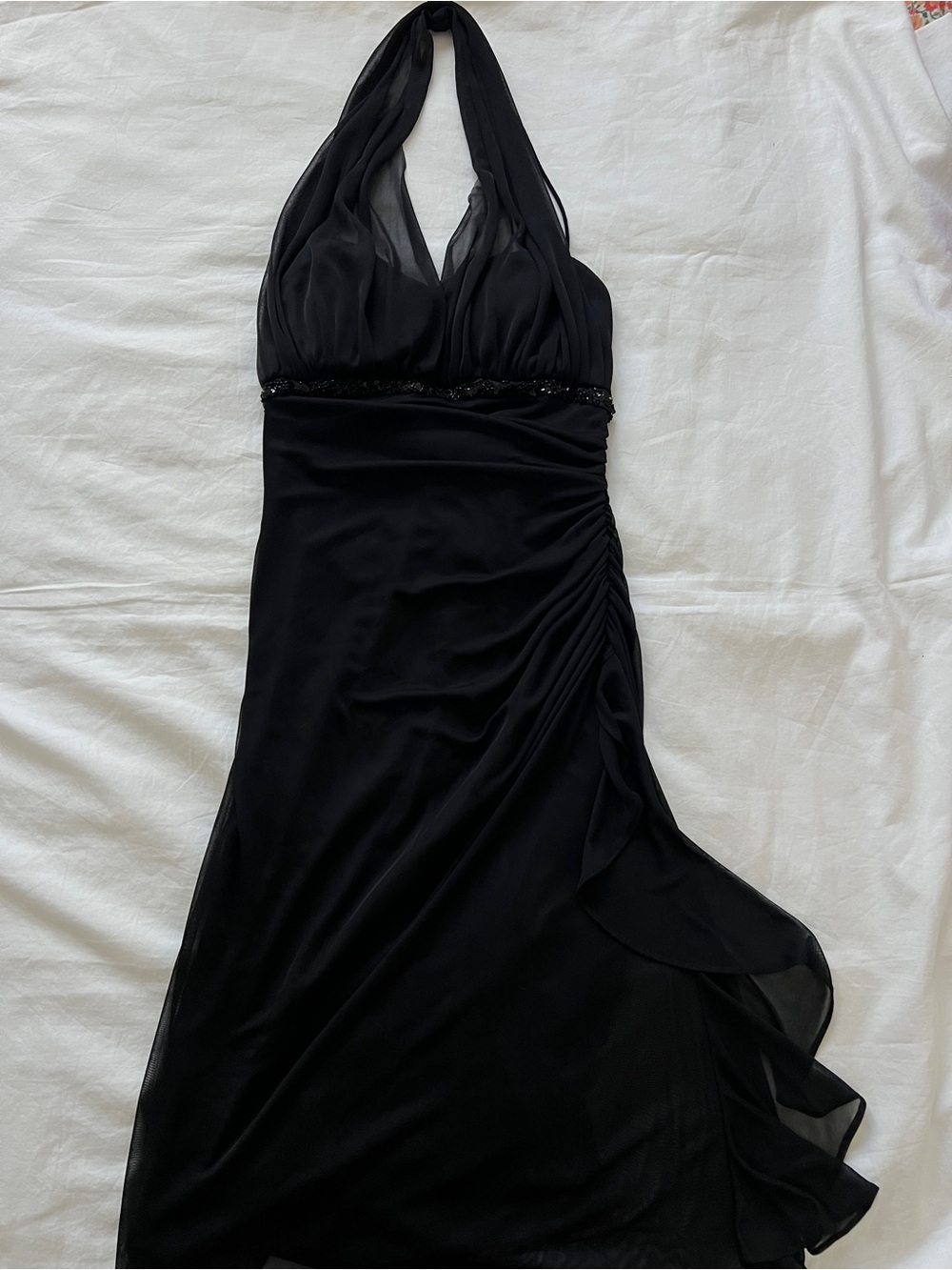 🖤 Blondie Nites Black Fairycore Whimsygoth Halter Dress | Size 7